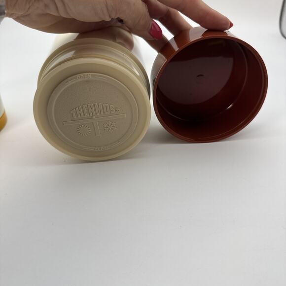 2 Vintage Thermos Cont. 1 King-Seeley Thermos Bottle Brown/Tan & 1 Aladdin 7000 - Picture 8 of 16